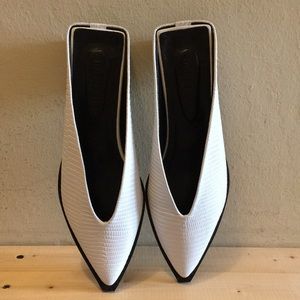 The Kooples white leather mule with block heel